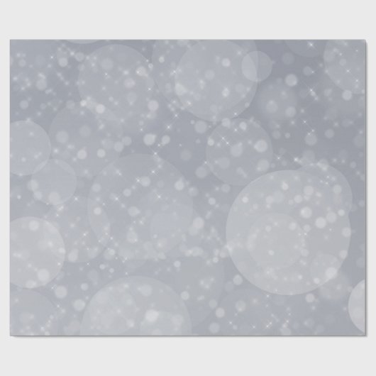 Zilvergrijs Grijs Glitter Wit Bokeh Vonk Cadeaupapier (Vlak)