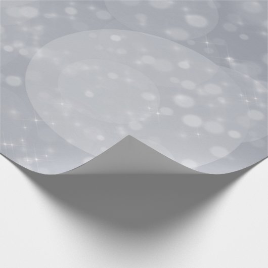 Zilvergrijs Grijs Glitter Wit  Bokeh Vonk Cadeaupapier (Hoek)