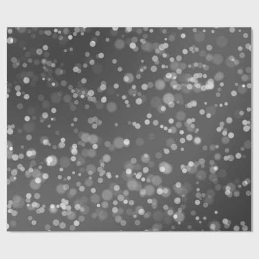 Zilvergrijs Grijs Zwart Wit  Bokeh Vonk Cadeaupapier (Vlak)