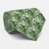  Zilvergrijs Groen Succulent Man Stropdas (Opgerold)
