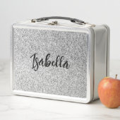 Zilvergrijs licht glitter fonkelt Custom name (In situ)