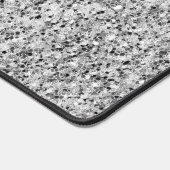 Zilvergrijs licht glitter fonkelt Custom name Bureaumat (Hoek)