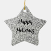 Zilvergrijs licht glitter fonkelt Custom name Keramisch Ornament (Voorkant)