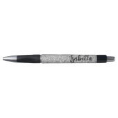 Zilvergrijs licht glitter fonkelt Custom name Pen (Voorkant)