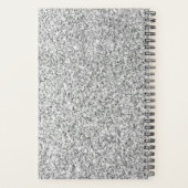 Zilvergrijs licht glitter fonkelt Custom name Planner (Achterkant)