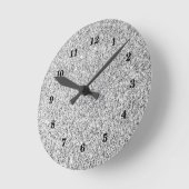 Zilvergrijs licht glitter schittert met cijfers ronde klok (Hoek)