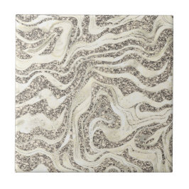 Zilvergrijs Marbly Glitter Schattige Meisje Glam C Tegeltje