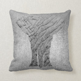Zilvergrijs Metallic Black Animal Skin Elephant Kussen