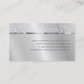 Zilvergrijs Metallic Design & Damasks- Monogramed Visitekaartje (Achterkant)