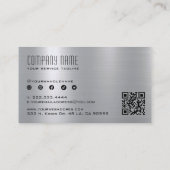 Zilvergrijs Metallic Roestvrijstalen textuur Visitekaartje (Achterkant)