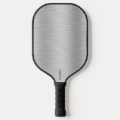 Zilvergrijs Metallic Textuur Pickleball Paddle (Voorkant)