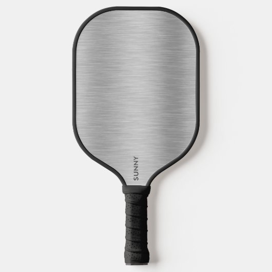 Zilvergrijs Metallic Textuur Pickleball Paddle (Voorkant)