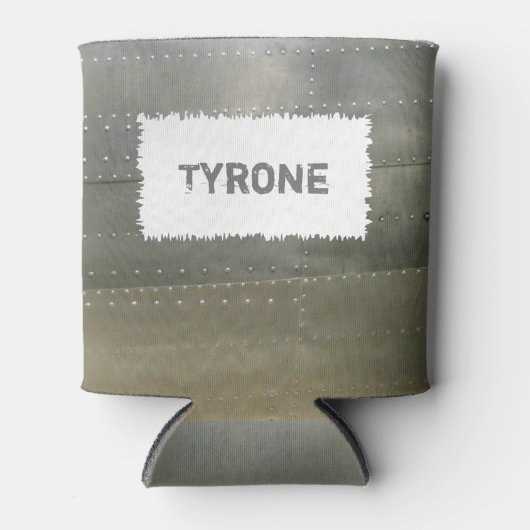 Zilvergrijs metallisch effect blikjeskoeler (Voorkant)