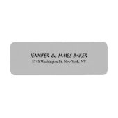 Zilvergrijs Minimalist Plain Modern Familienaam Etiket (Voorkant)
