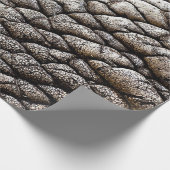 Zilvergrijs Olifantenhuid Dierenprint Cadeaupapier (Hoek)