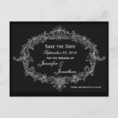 Zilvergrijs Ovaal Lijst Save Date Wedding Aankondigingskaart (Voorkant)
