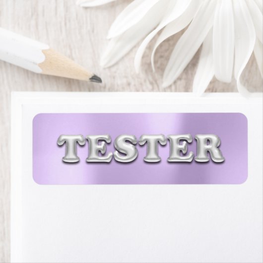 Zilvergrijs Paarse 3D Tester Sample Containers Etiket (Insitu)