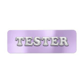 Zilvergrijs Paarse 3D Tester Sample Containers Etiket (Voorkant)