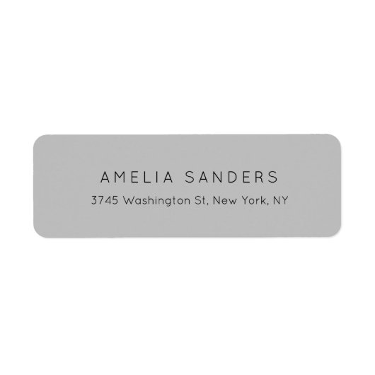 Zilvergrijs Professioneel Modern Uniek Elegant Etiket (Voorkant)