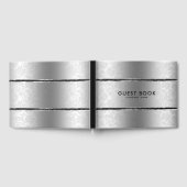 Zilvergrijs Roestvrij staal & Damasks Gastenboek (Volledig)