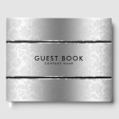 Zilvergrijs Roestvrij staal & Damasks Gastenboek (Voorkant)