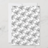 Zilvergrijs Rozen Elegante bloemenbruiloft Kaart (Achterkant)