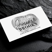 Zilvergrijs Social Media QR Code Glitter Visitekaartje