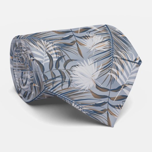 Zilvergrijs Tropics Stropdas (Opgerold)