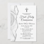 Zilvergrijs Witte Agaat Eerste Heilige Communie Me Kaart (Voorkant)