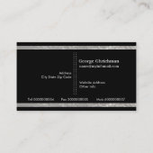 Zilvergrijs, zwart verticale strepen ingenieur visitekaartje (Achterkant)