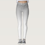 zilvergrijze en witte leggings<br><div class="desc">faux zilverglitter en ombre grijs en wit ontwerp</div>