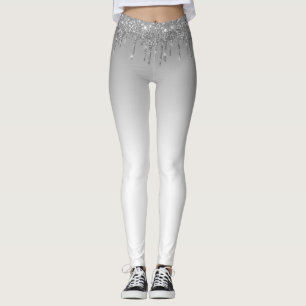 zilvergrijze en witte leggings