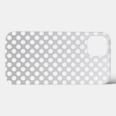 Zilvergrijze en witte Polka Dot Pattern Case-Mate iPhone Case (Achterkant (horizontaal))