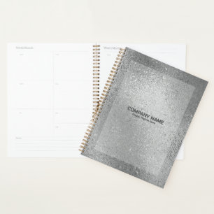 Zilvergrijze, gladde glazen textuur planner