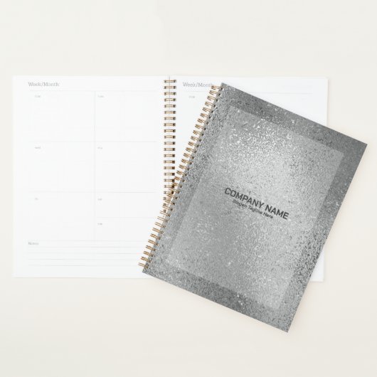 Zilvergrijze, gladde glazen textuur planner (Display)