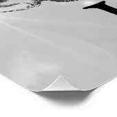 Zilvergrijze glans Happy 80th Birthday Perfect Poster (Hoek)