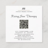 *~* ZILVERGRIJZE Glitter Glam QR Luxe Initiaal AP6 Vierkante Visitekaartje (Achterkant)