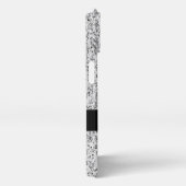 Zilvergrijze glittersprietsmonogram iPhone hoesje (Rechterkant)