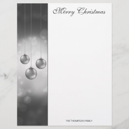 Zilvergrijze kerstcadeautjes met aangepaste tekst briefhoofd