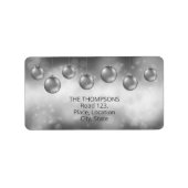 Zilvergrijze kerstcadeautjes met aangepaste tekst etiket (Voorkant)