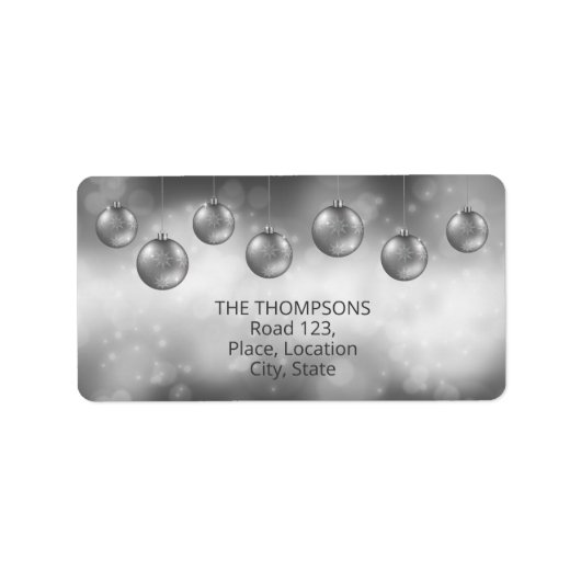 Zilvergrijze kerstcadeautjes met aangepaste tekst etiket (Voorkant)