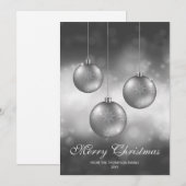 Zilvergrijze kerstcadeautjes met aangepaste tekst feestdagenkaart (Voorkant / Achterkant)