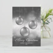 Zilvergrijze kerstcadeautjes met aangepaste tekst feestdagenkaart (Staand voorkant)