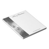 Zilvergrijze kerstcadeautjes met aangepaste tekst notitieblok (Schuin)