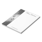 Zilvergrijze kerstcadeautjes met aangepaste tekst notitieblok (Linkerzijde)