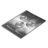 Zilvergrijze kerstcadeautjes met aangepaste tekst notitieboek (Linkerzijde)