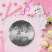 Zilvergrijze kerstcadeautjes met aangepaste tekst papieren bordje (Feest)