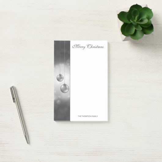 Zilvergrijze kerstcadeautjes met aangepaste tekst post-it® notes (Kantoor)