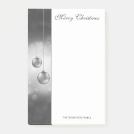 Zilvergrijze kerstcadeautjes met aangepaste tekst post-it® notes