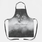 Zilvergrijze kerstcadeautjes op grijze bokeh schort (Voorkant)